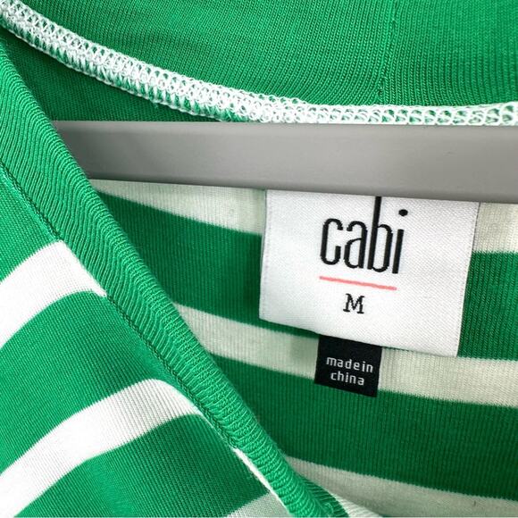 CAbi Amelia Stripe Tank Top 5758 in kelly green white Size M - Picture 3 of 5